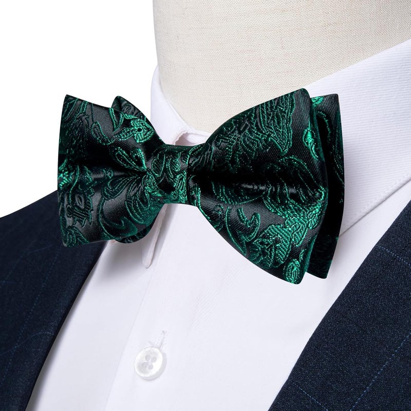 DiBanGu Boys Pre-tied Bow Tie,Silk Adjustable Bowtie and Pocket Square for Age 8-14 Kids Bowtie Wedding School Ceremony Party - Image 2